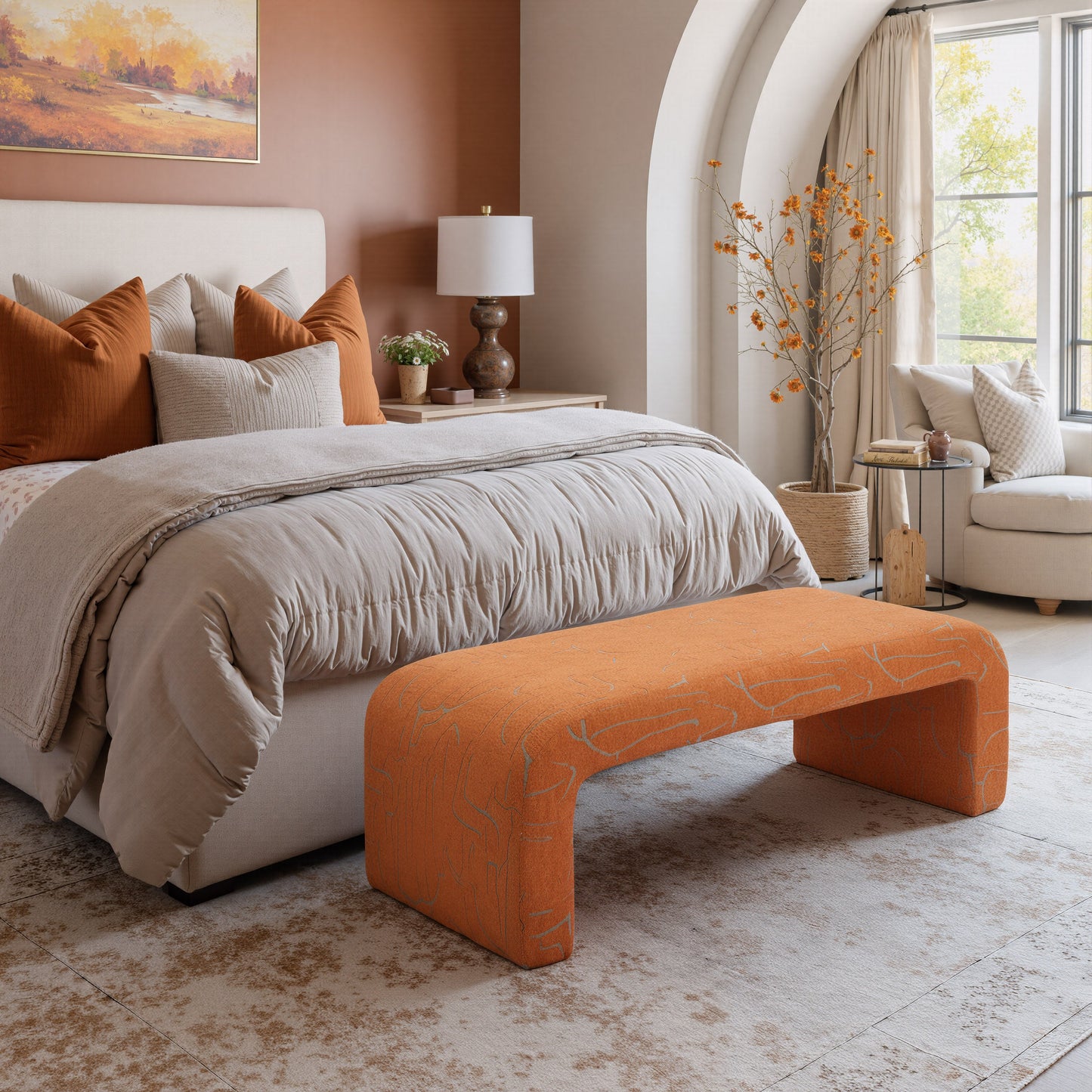 Nendo Orange Bench Abstract - Ornate Home