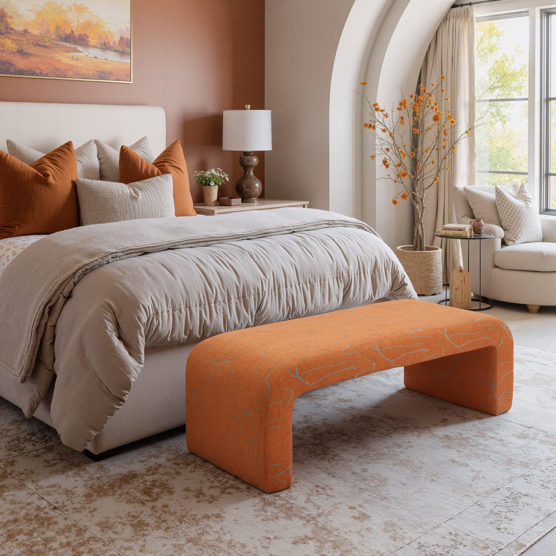 Nendo Orange Bench Abstract - Ornate Home