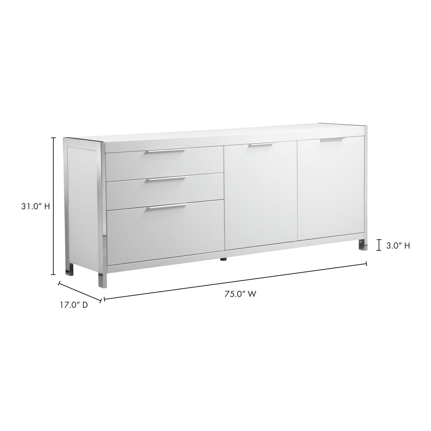 Neo White Sideboard - Ornate Home