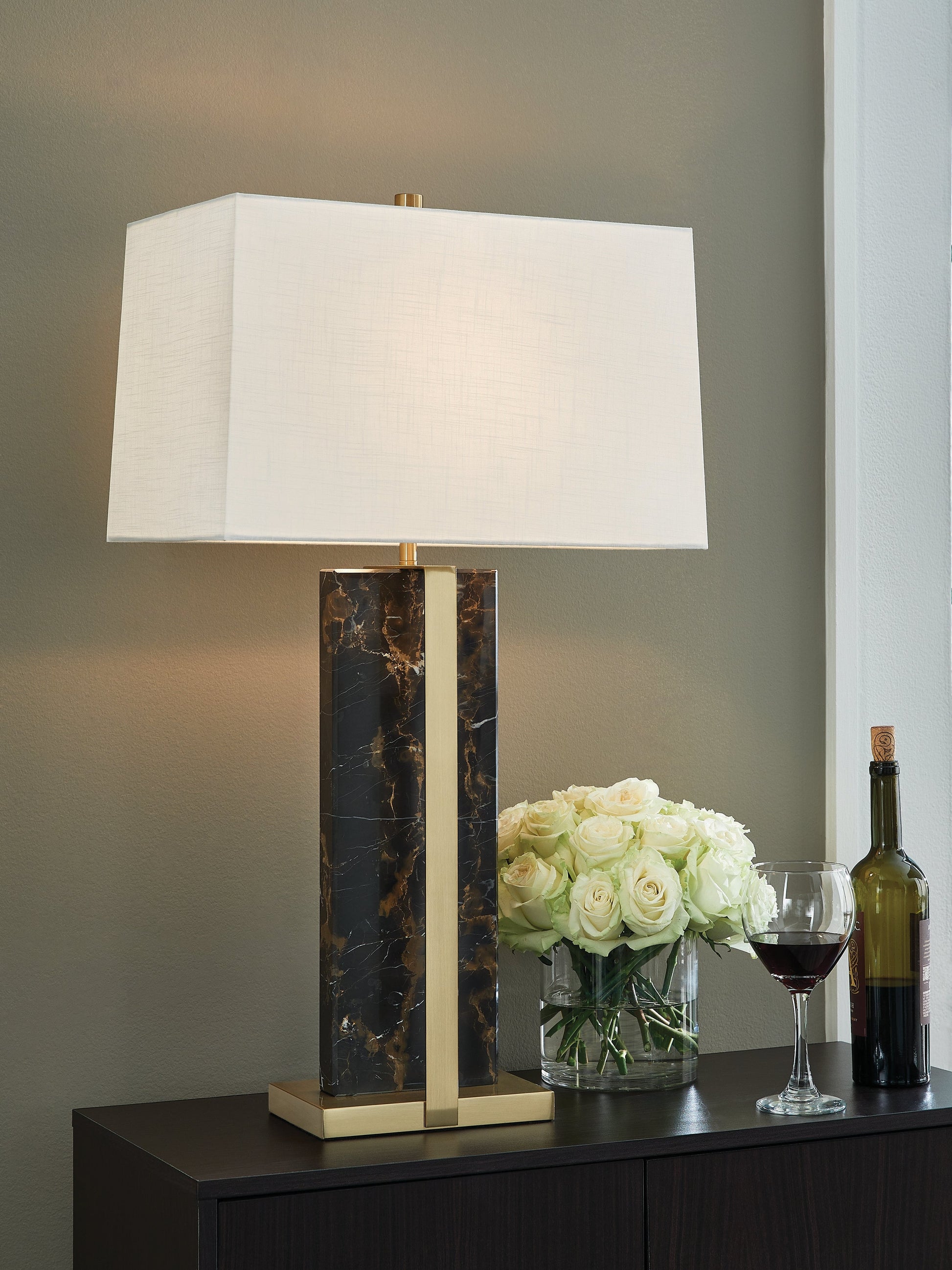 Neonish Black/Gold Table Lamp- Viva Furn