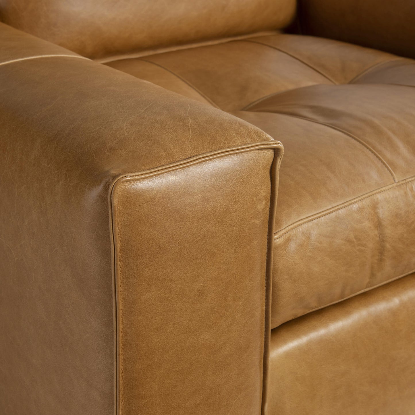 Nest Beige/Tan Leather Swivel Chair - Ornate Home