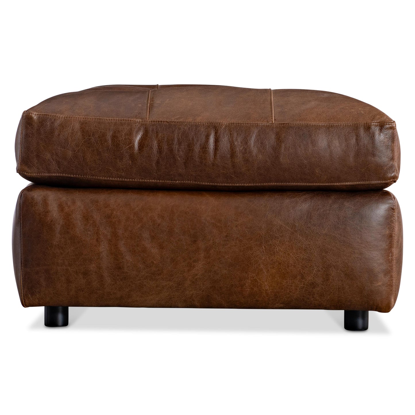 Nest Brown Leather Ottoman - Ornate Home