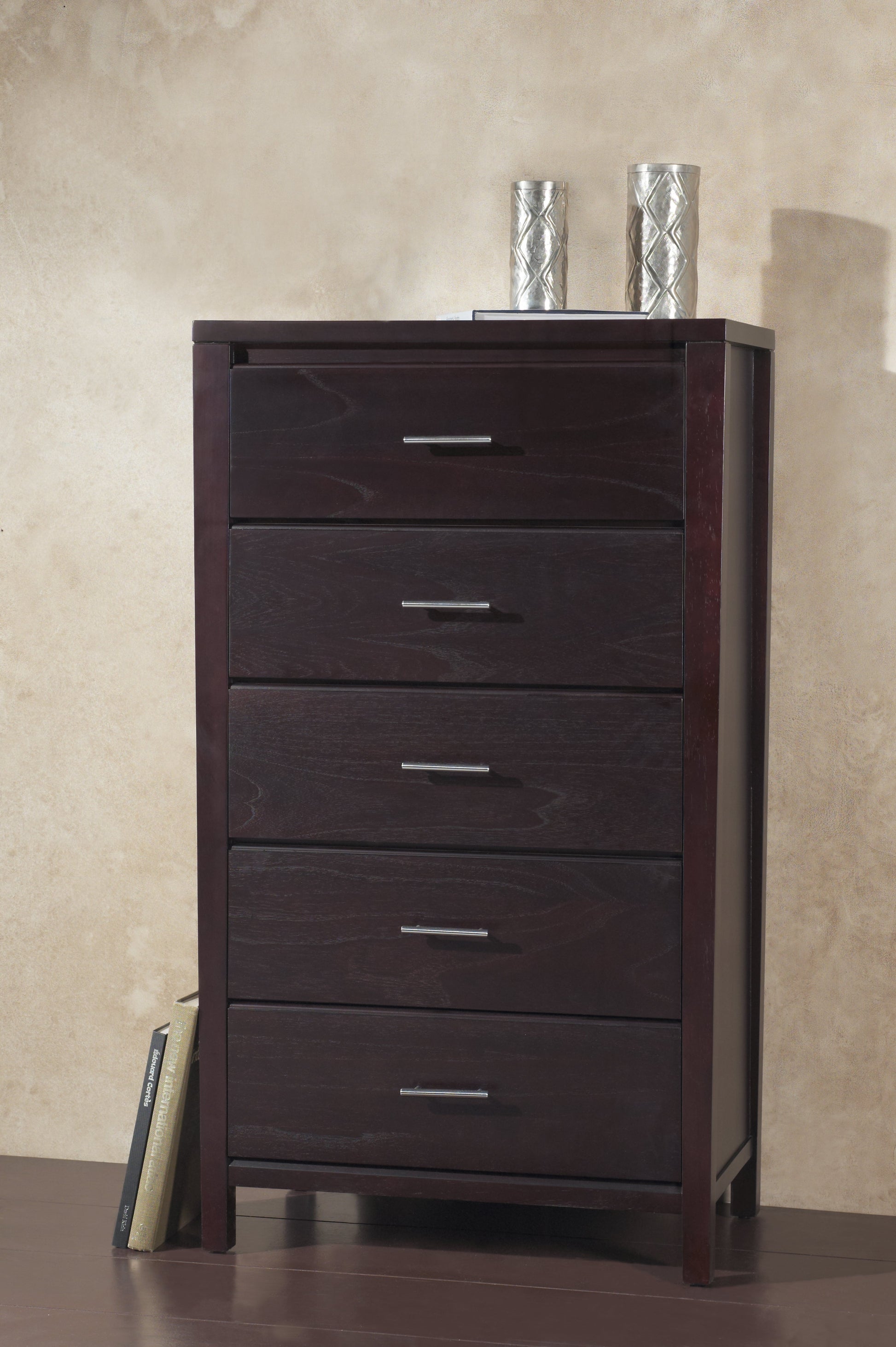 Nevis Five Drawer Chest in Espresso - Ornate Home