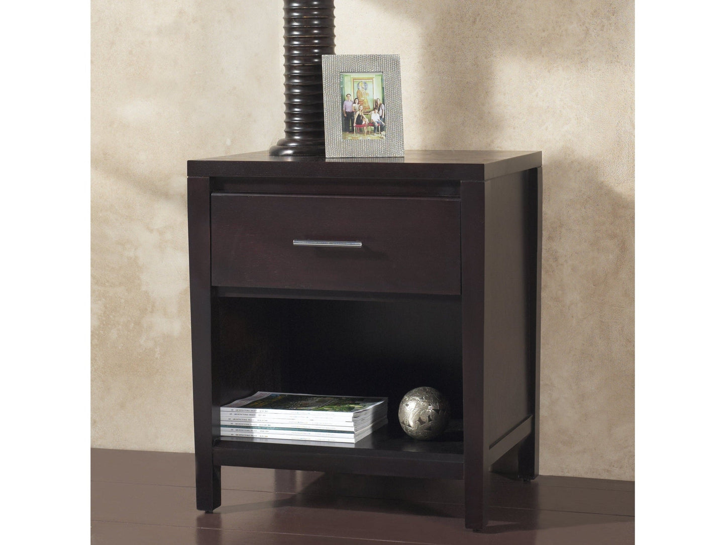 Nevis One Drawer Nightstand in Espresso - Ornate Home