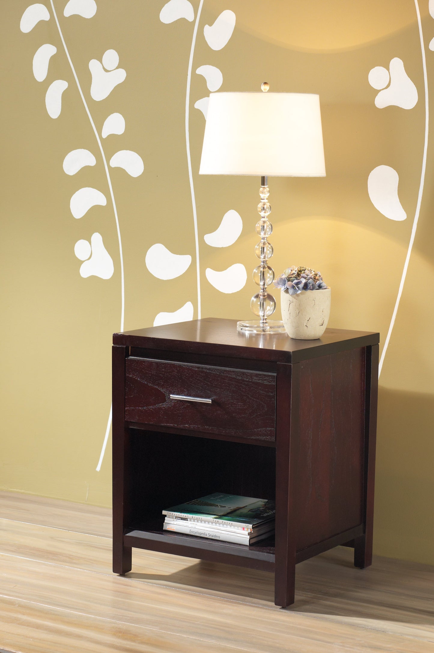 Nevis One Drawer Nightstand in Espresso - Ornate Home