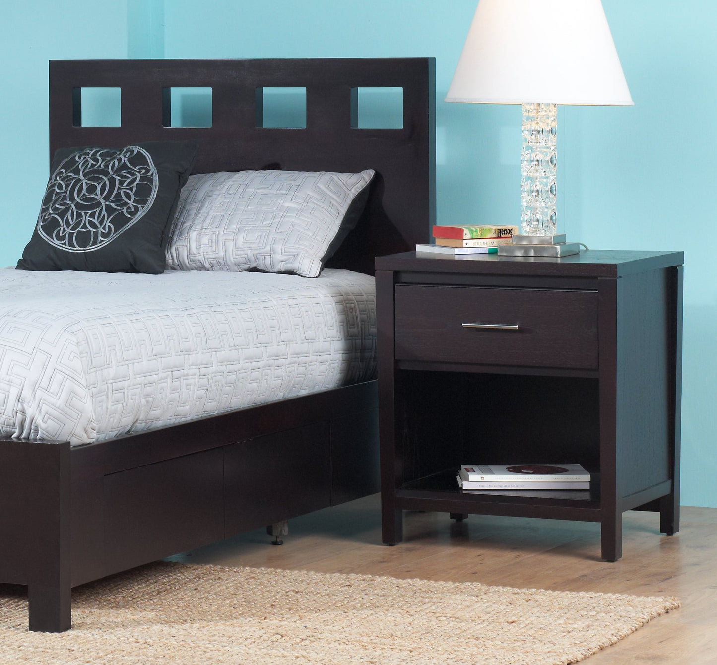 Nevis One Drawer Nightstand in Espresso - Ornate Home