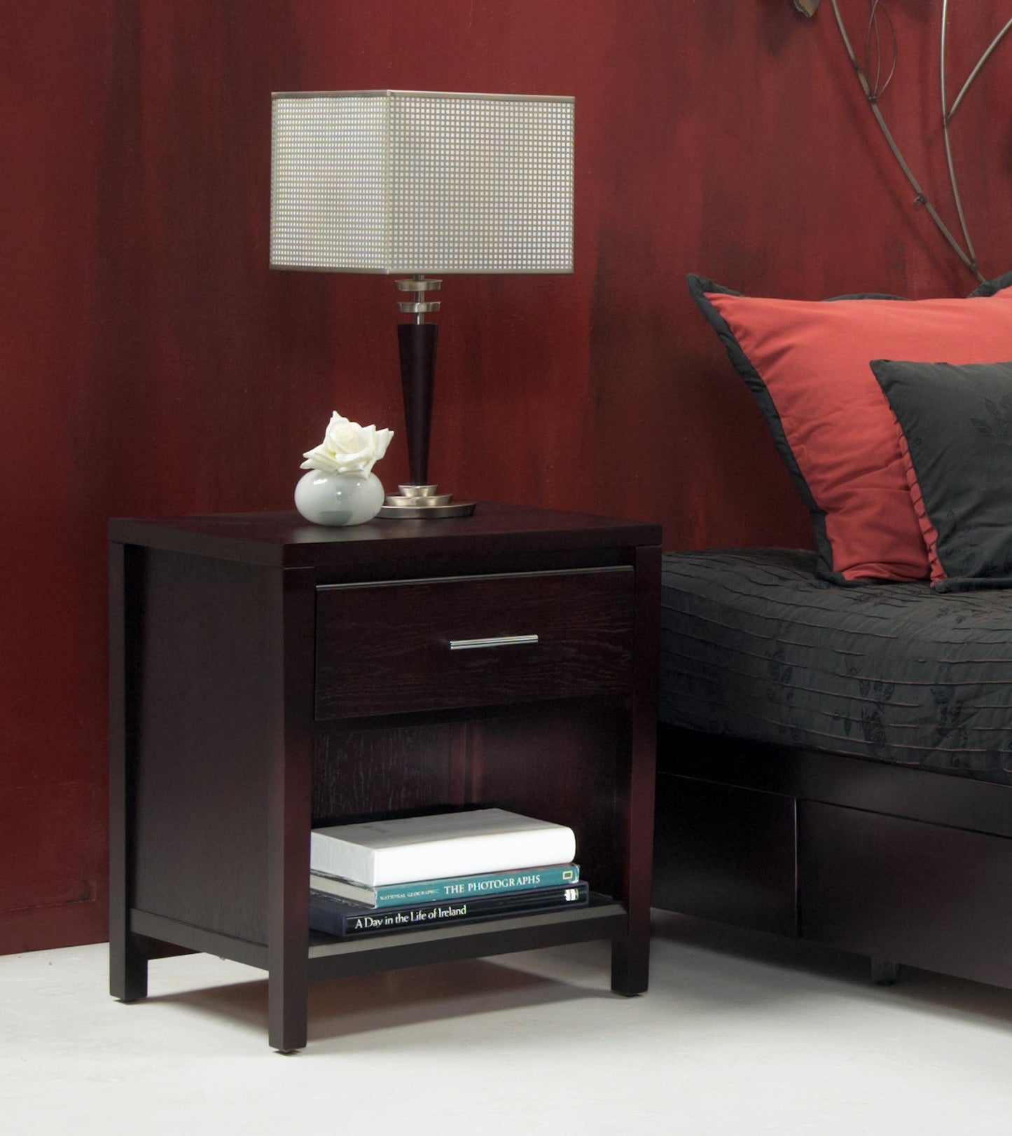 Nevis One Drawer Nightstand in Espresso - Ornate Home