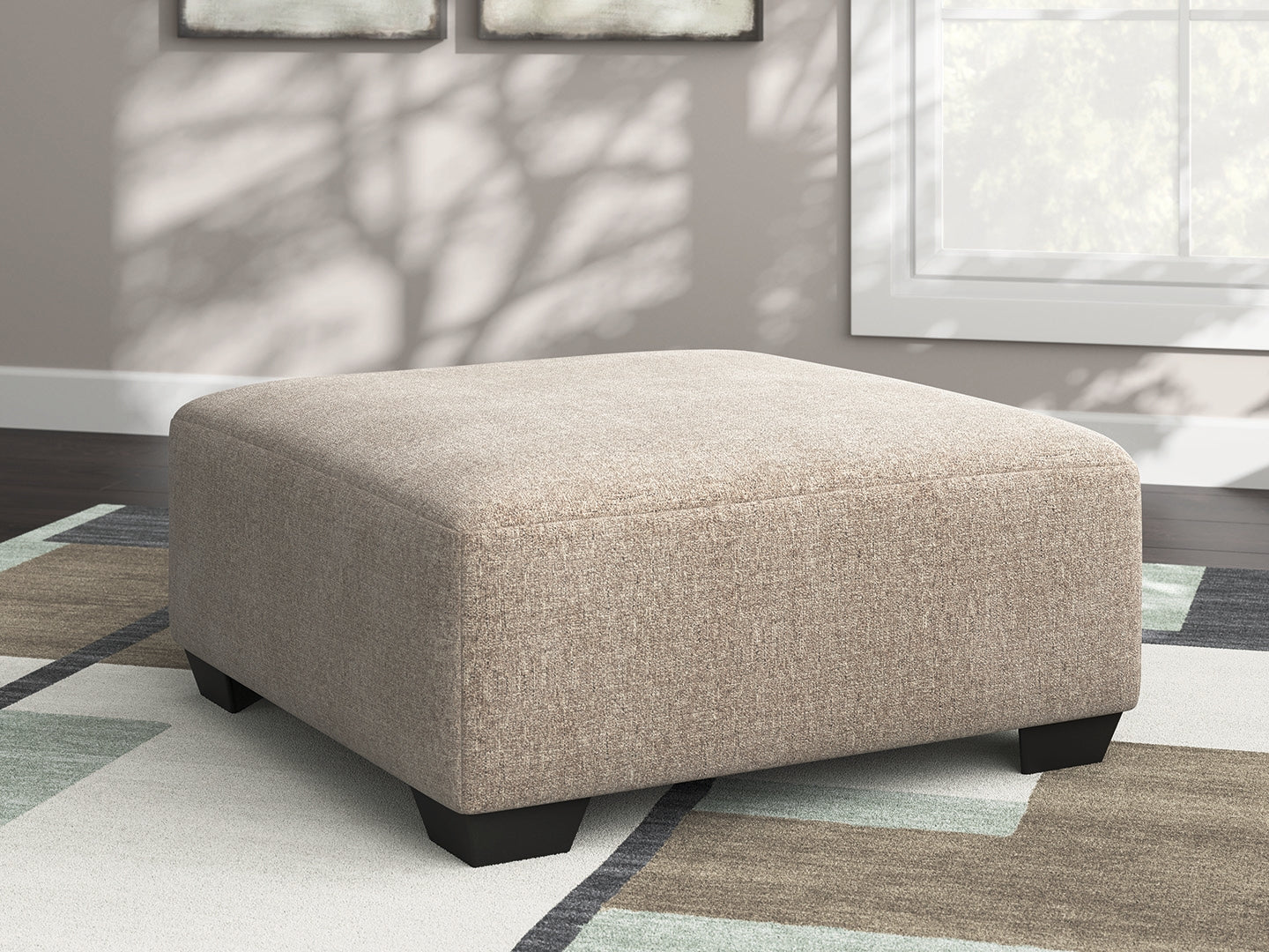 Newellen Hemp Oversized Accent Ottoman- Viva Furn