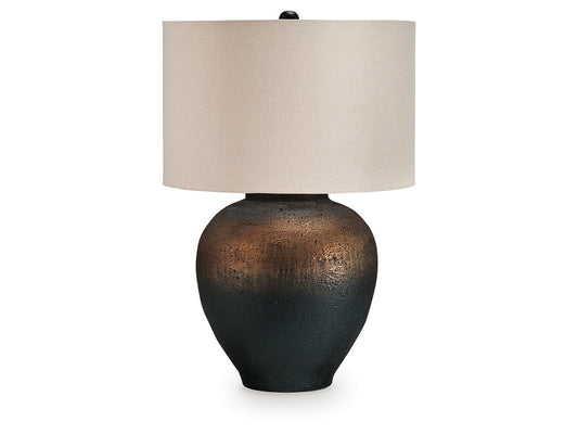 Newgerhard Brown/Black Metal Table Lamp (1/CN)- Viva Furn