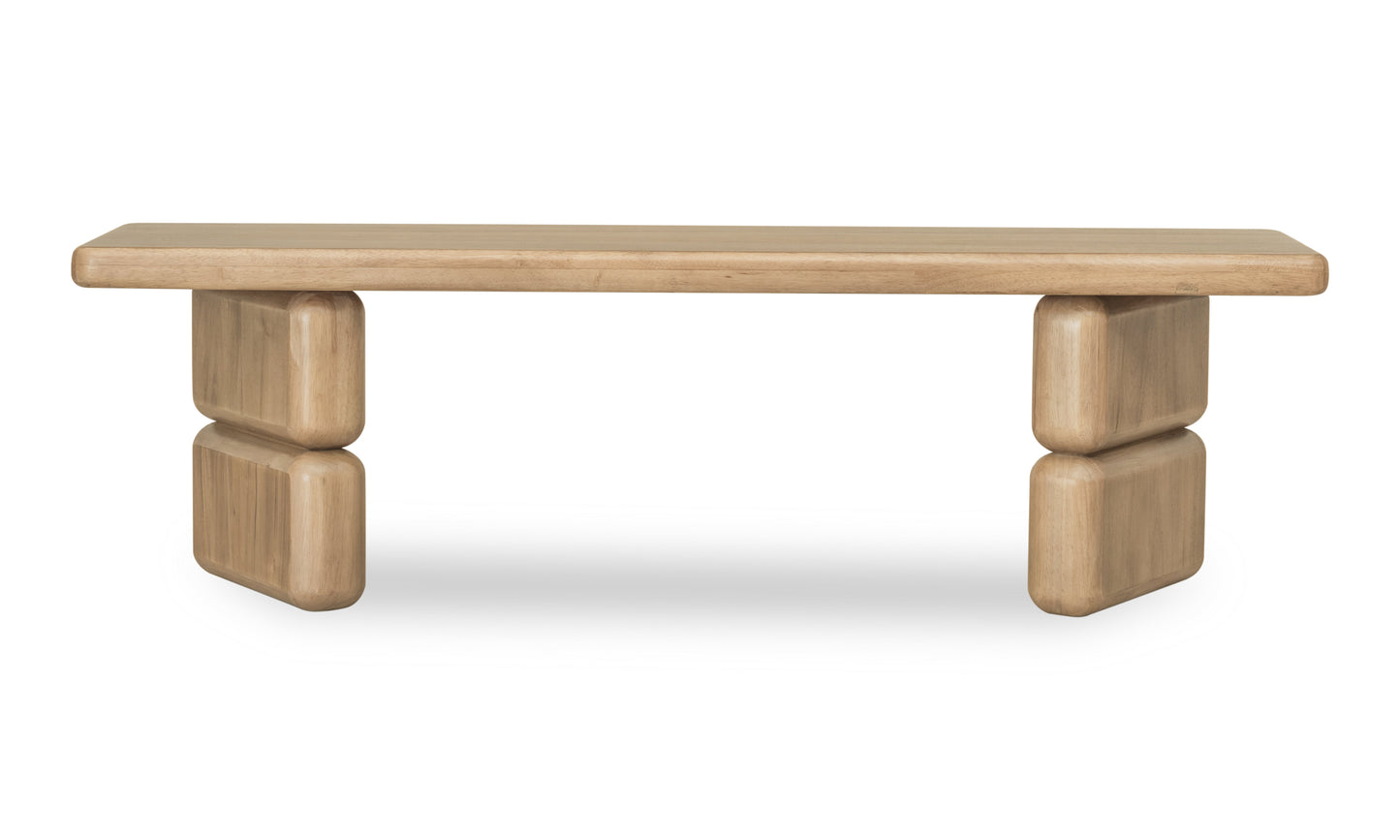 Nia Acacia Wood Dining Bench in Lioness - Ornate Home