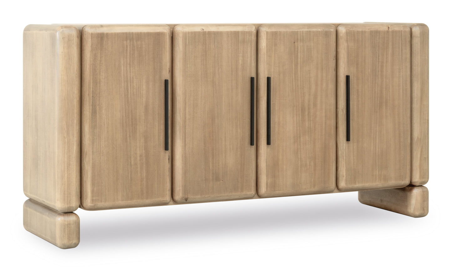 Nia Four Door Acacia Wood Sideboard in Lioness - Ornate Home