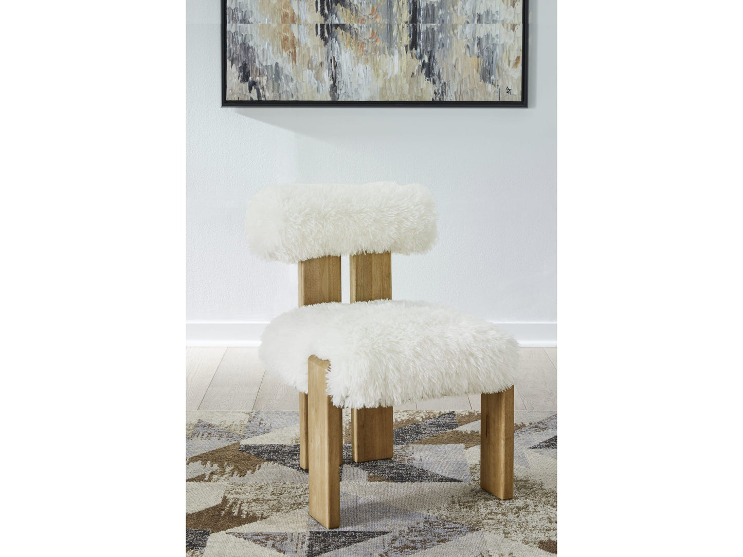Nia Sheepskin/Lioness Dining Accent Chair (Set of 2) - Ornate Home