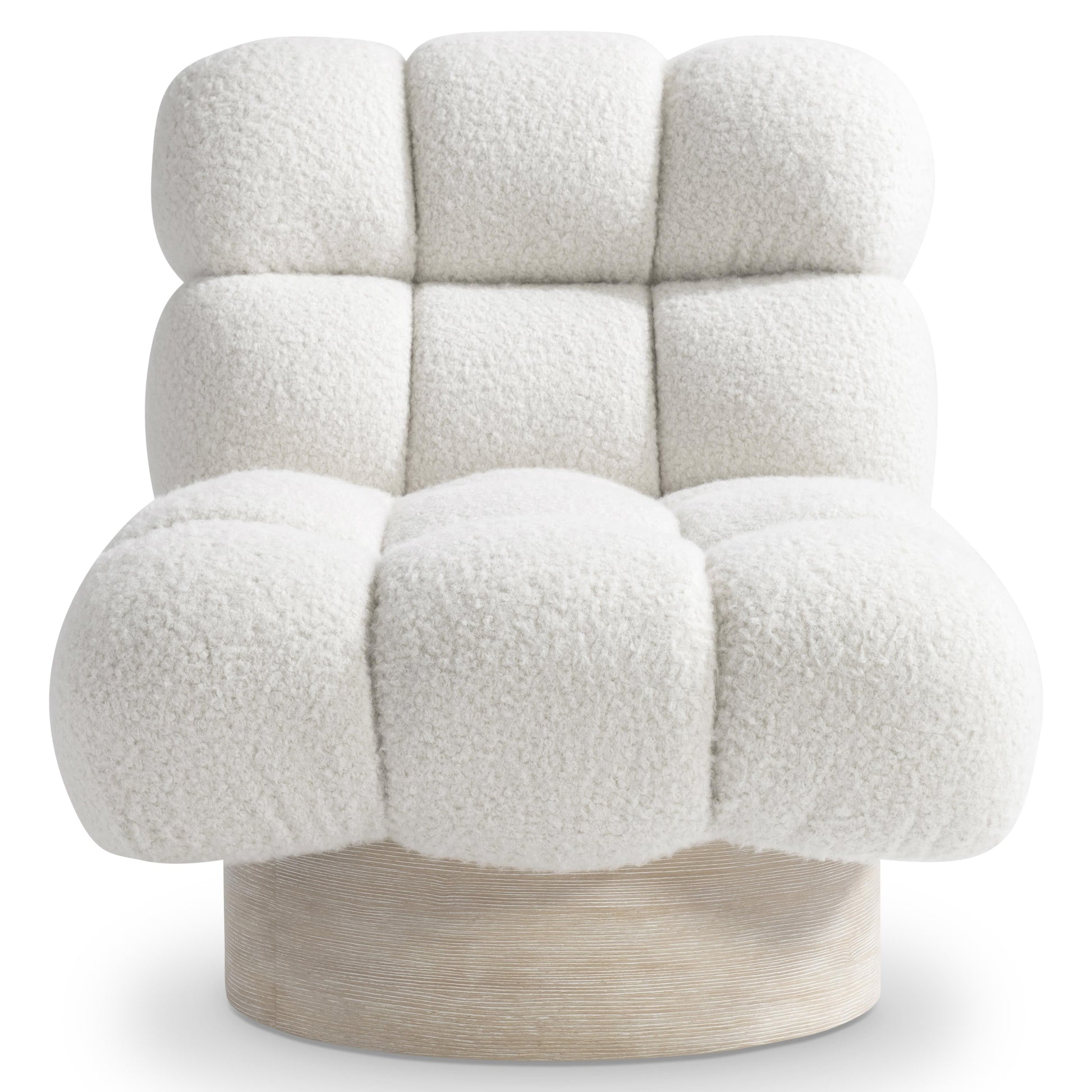 Nico Roz Cerused/White/Cream Fabric Swivel Chair - Ornate Home