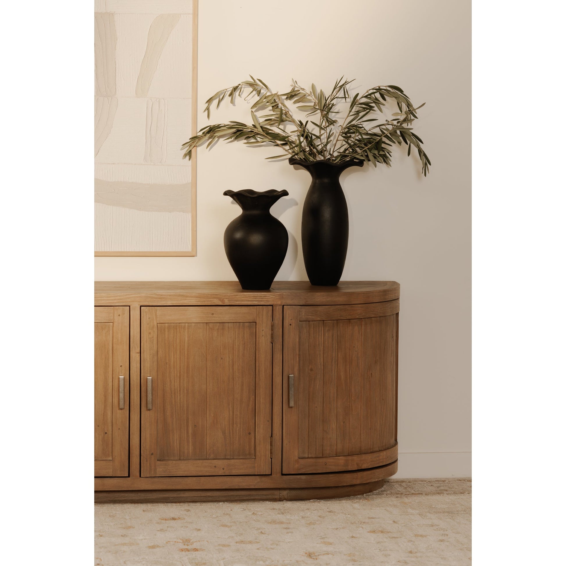 Nicola Natural Media Cabinet - Ornate Home