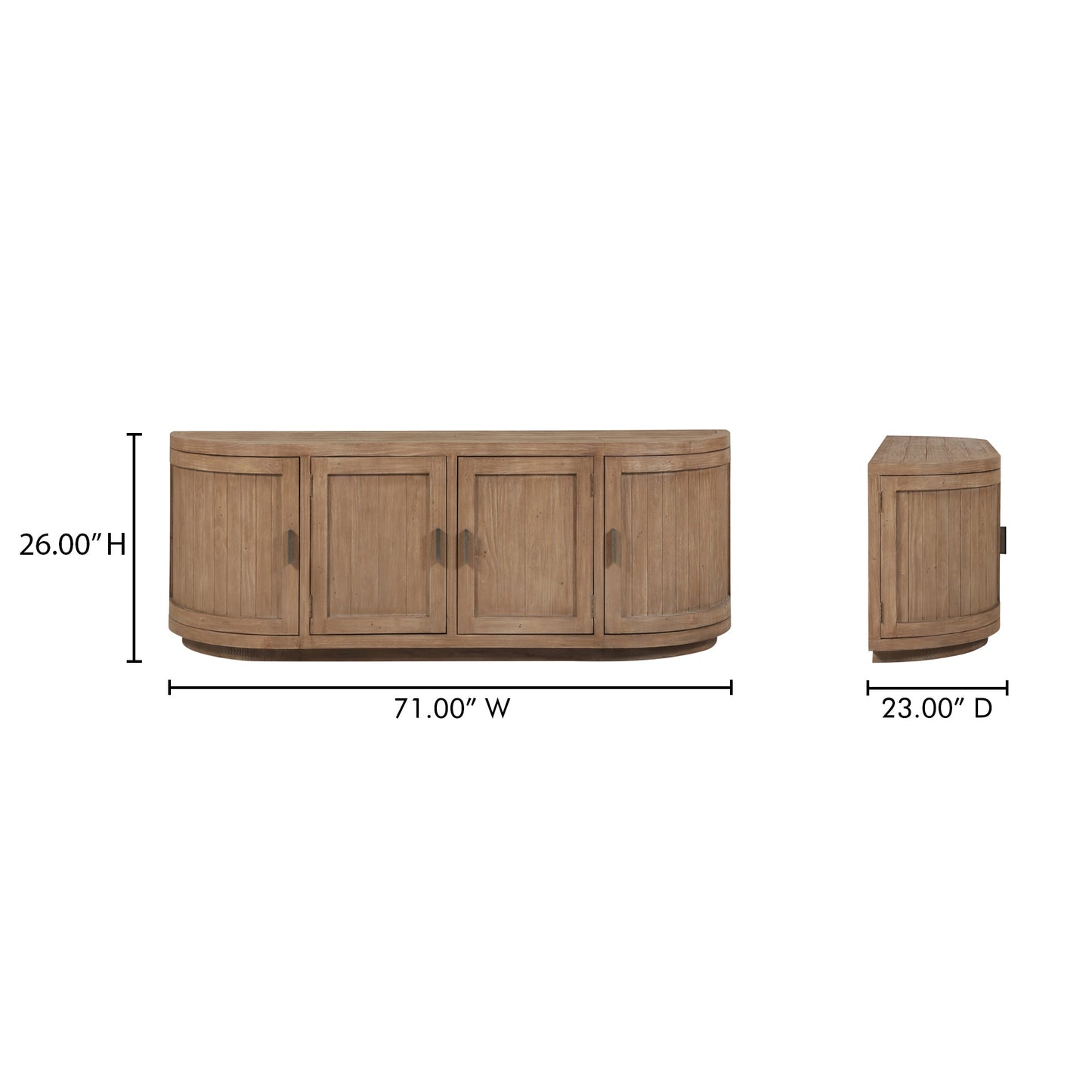 Nicola Natural Media Cabinet - Ornate Home