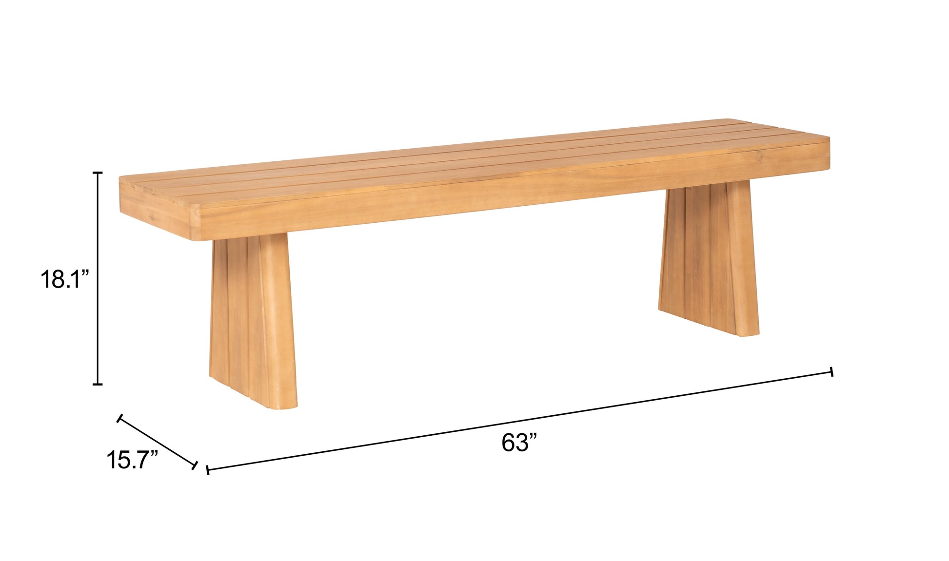 Nimone Natural Outdoor Bench - Ornate Home