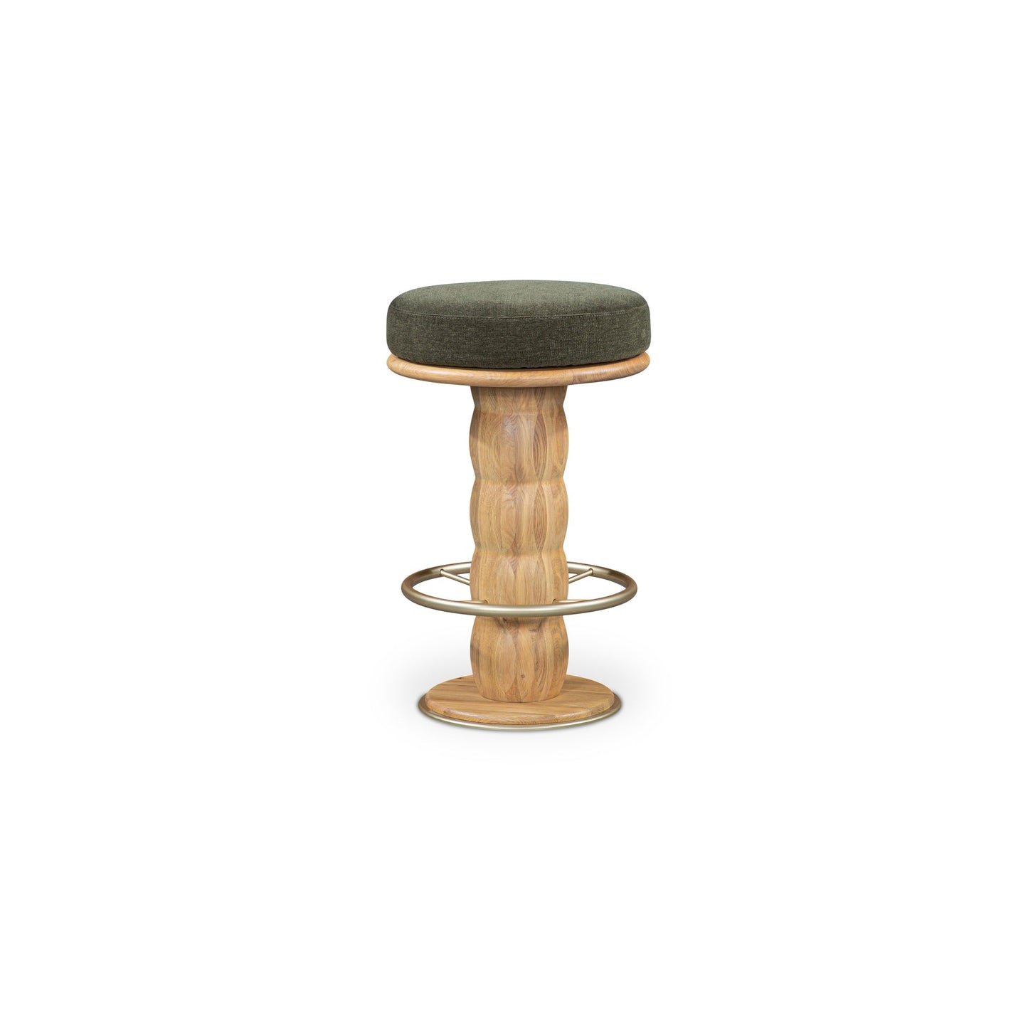 Nio Dark Green/Natural Swivel Counter Stool - Ornate Home