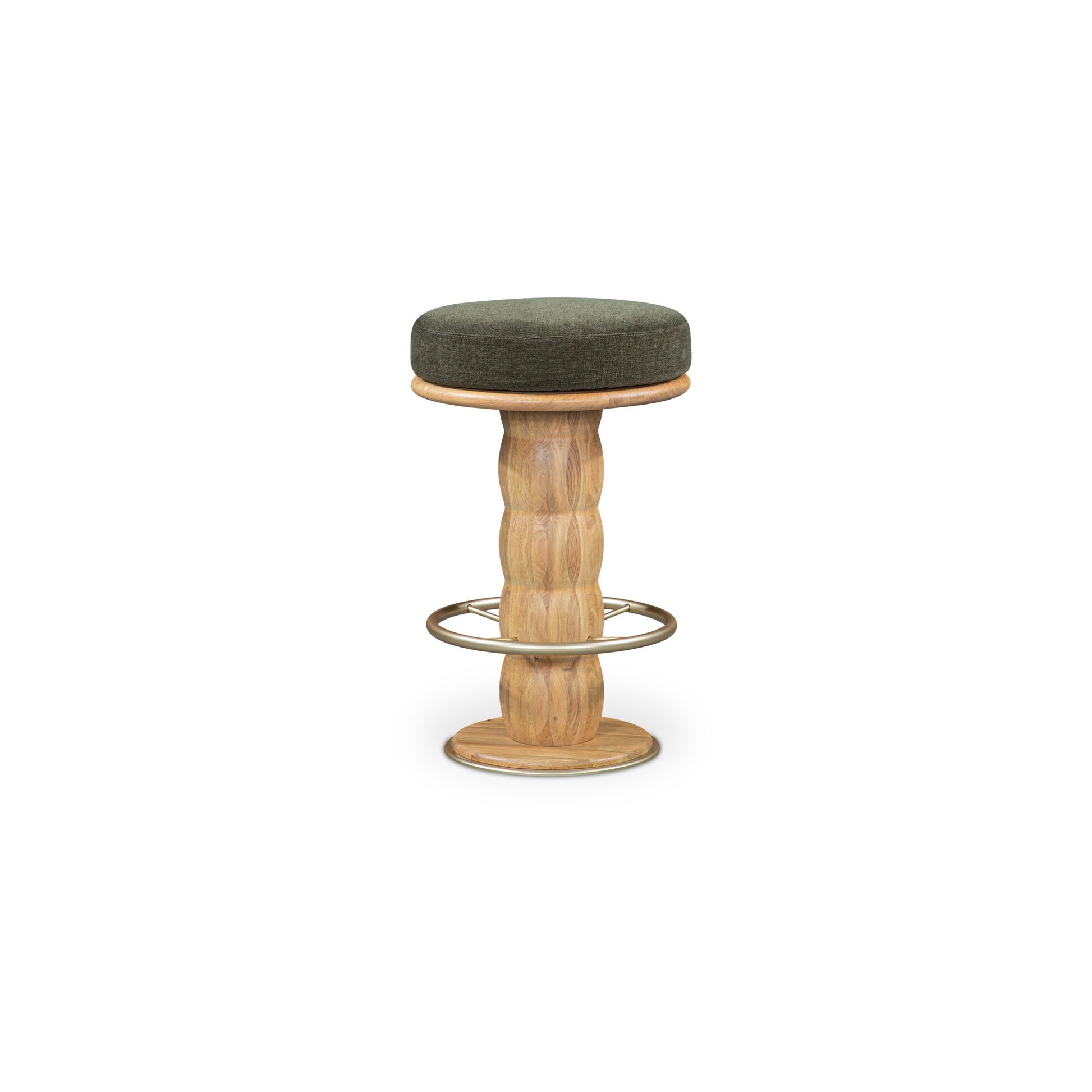 Nio Dark Green/Natural Swivel Counter Stool - Ornate Home