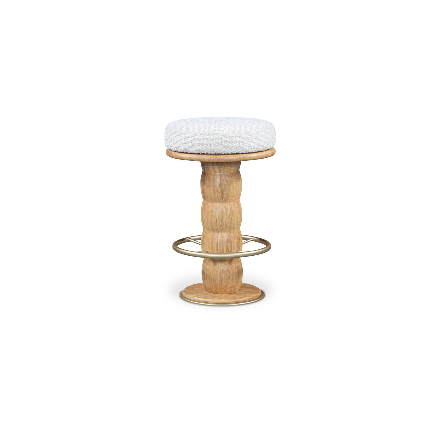 Nio White Mist/Natural Swivel Counter Stool - Ornate Home