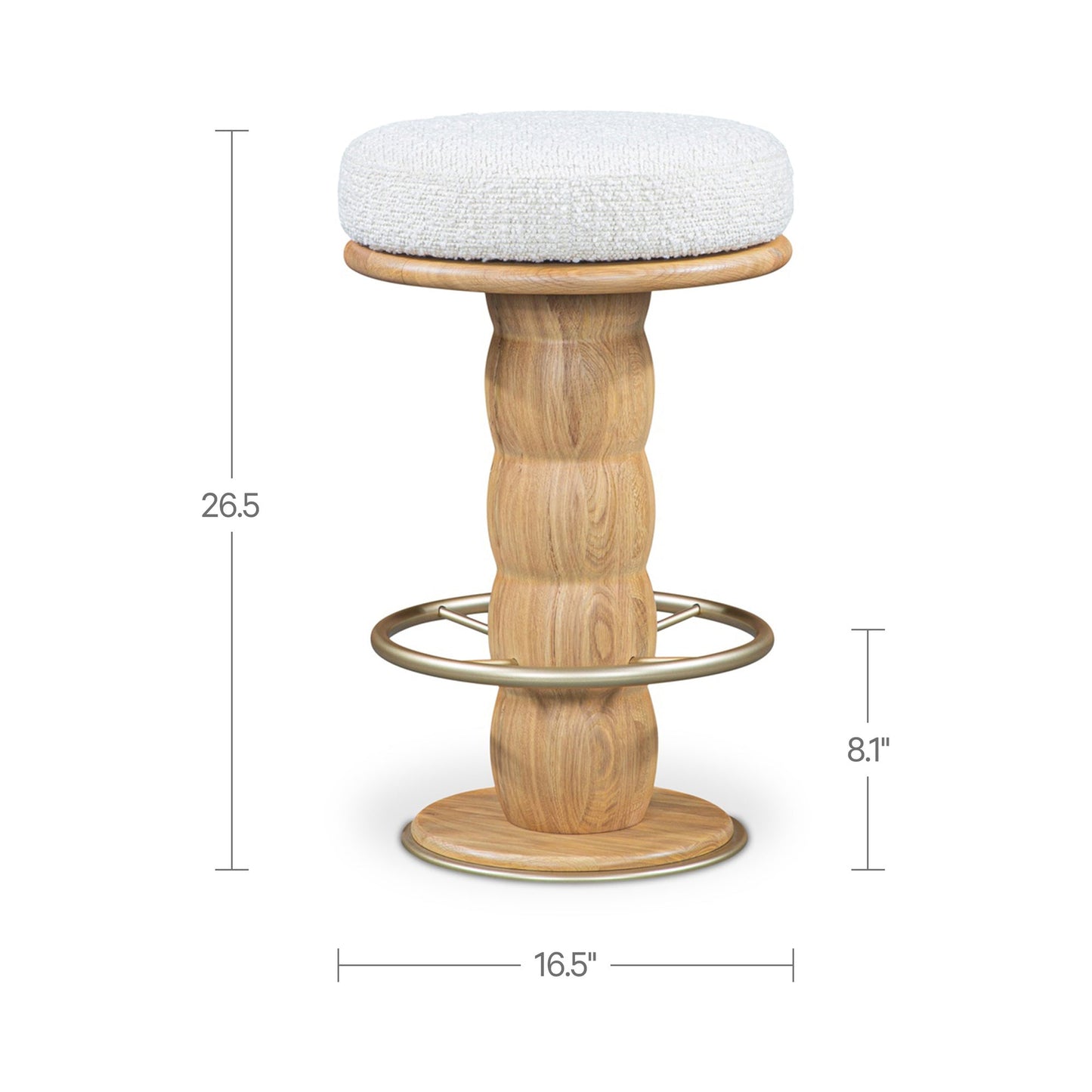 Nio White Mist/Natural Swivel Counter Stool - Ornate Home