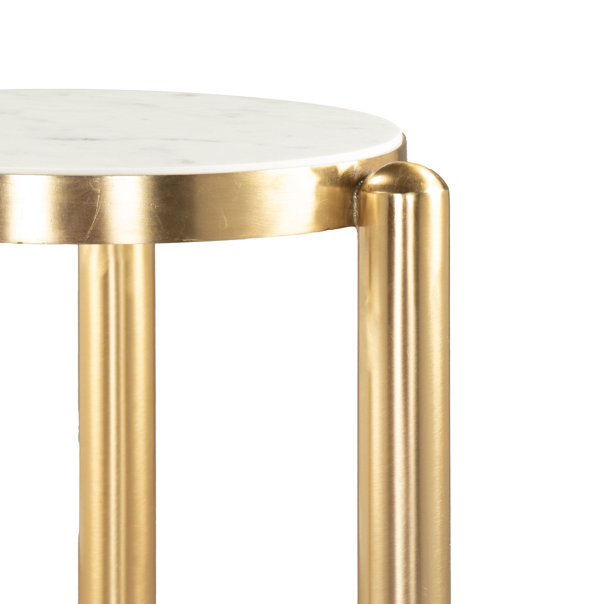 Noan White & Gold Side Table - Ornate Home