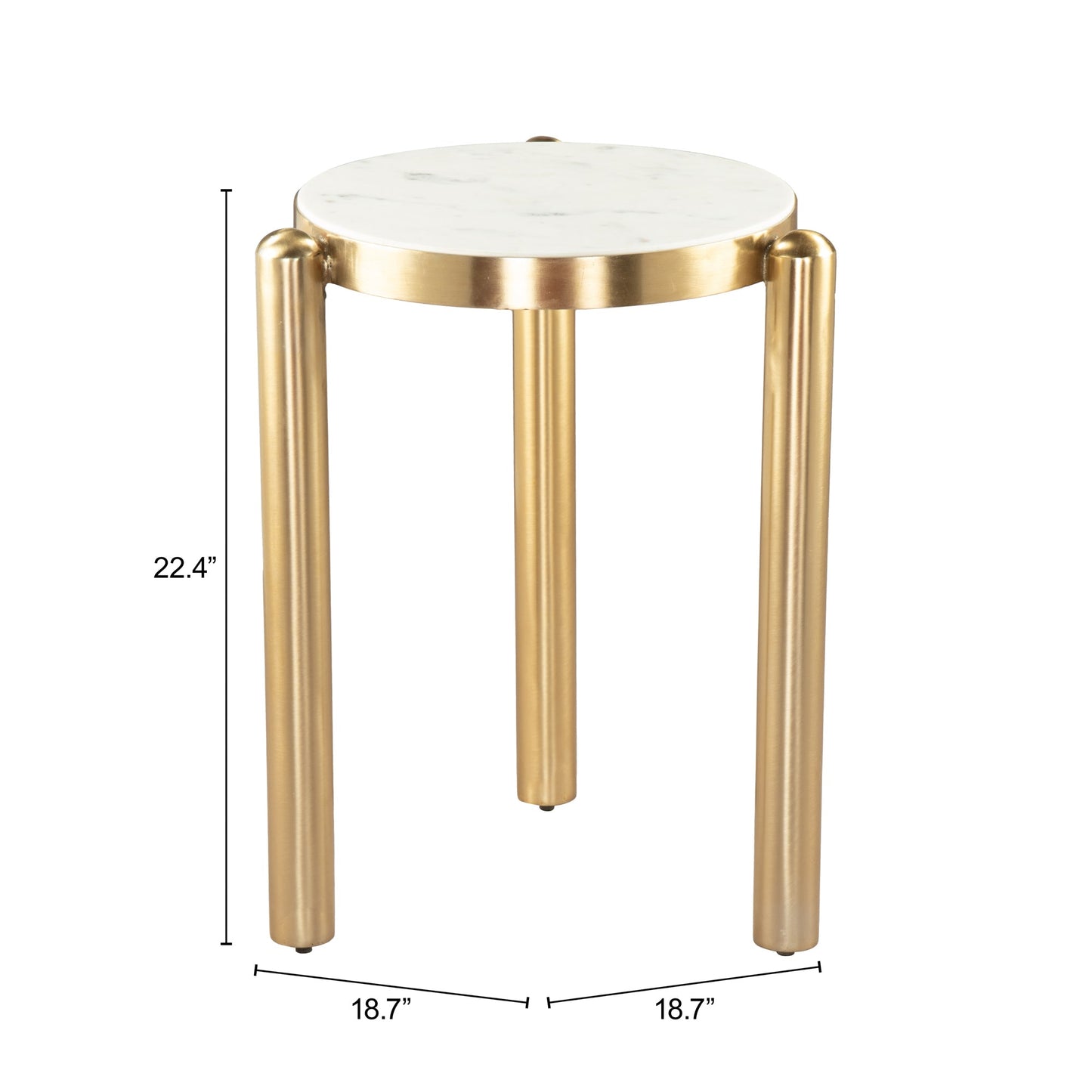 Noan White & Gold Side Table - Ornate Home