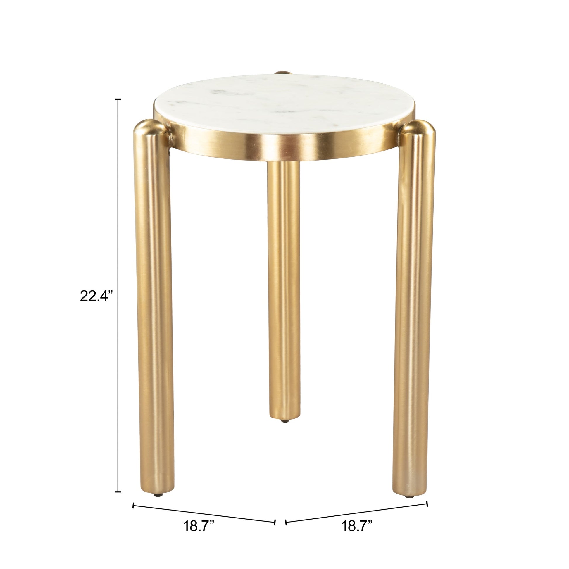 Noan White & Gold Side Table - Ornate Home