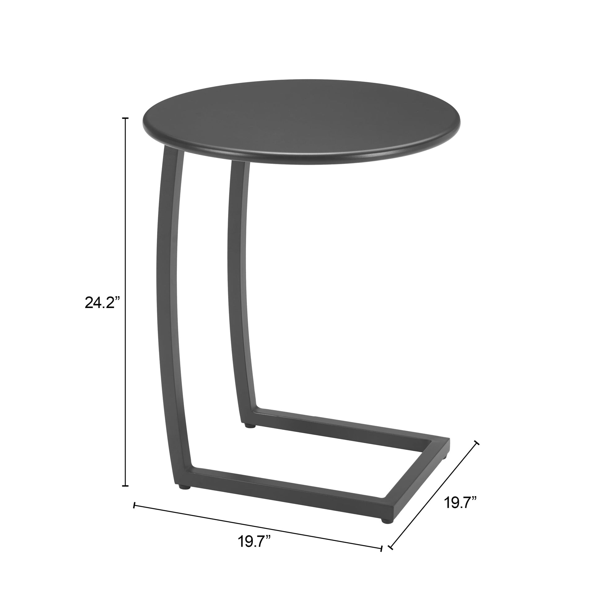 Noga Black Outdoor End Table - Ornate Home
