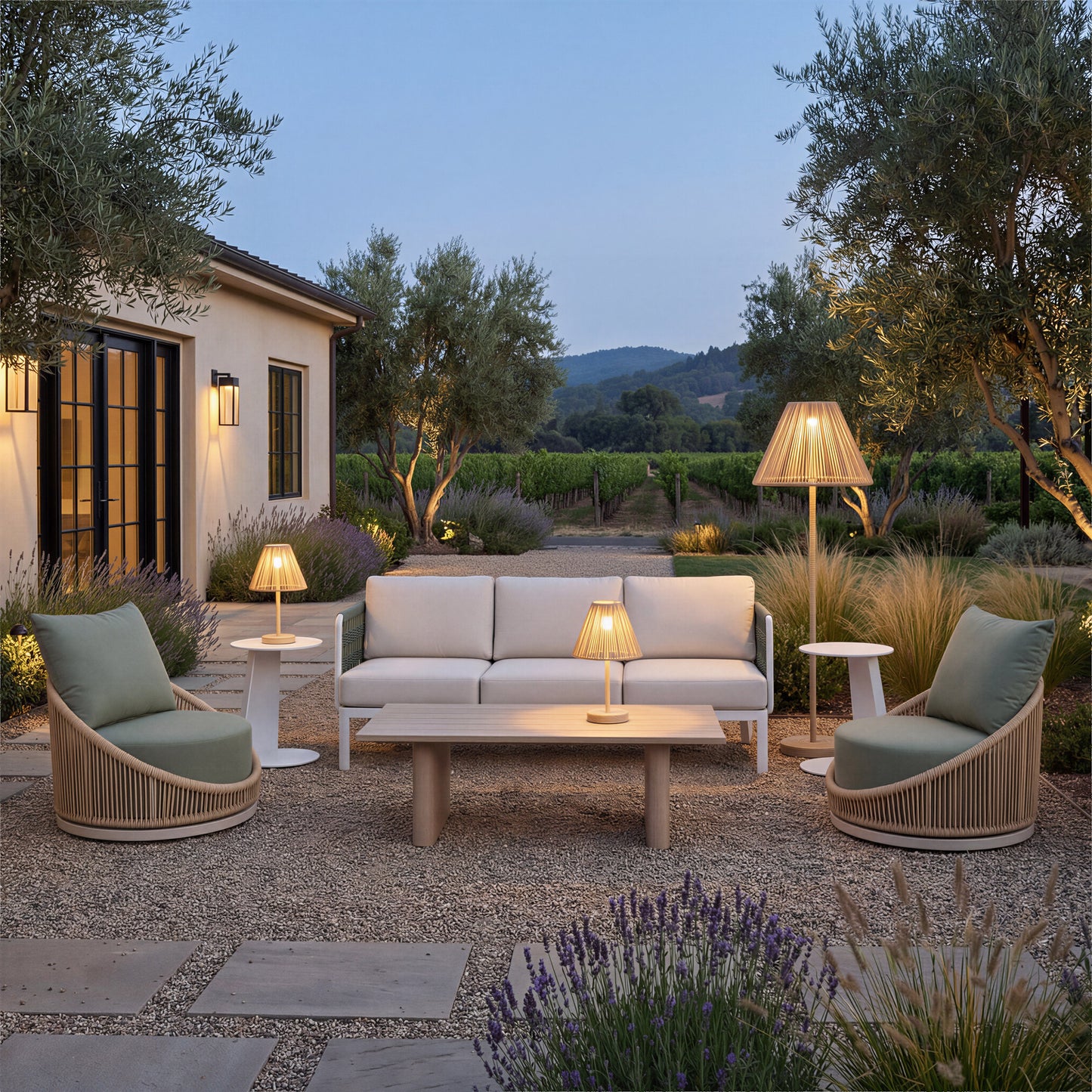 Noga White Outdoor End Table - Ornate Home