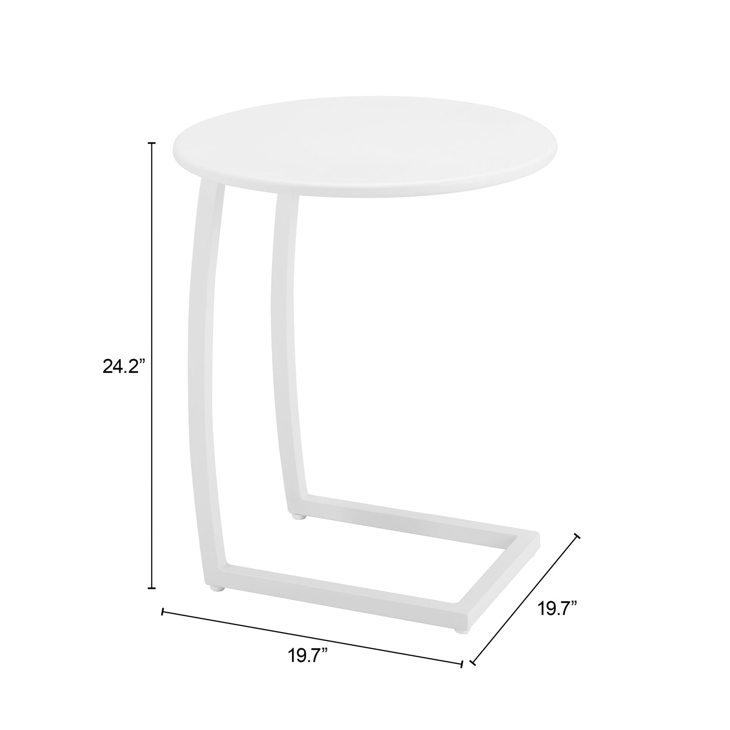 Noga White Outdoor End Table - Ornate Home