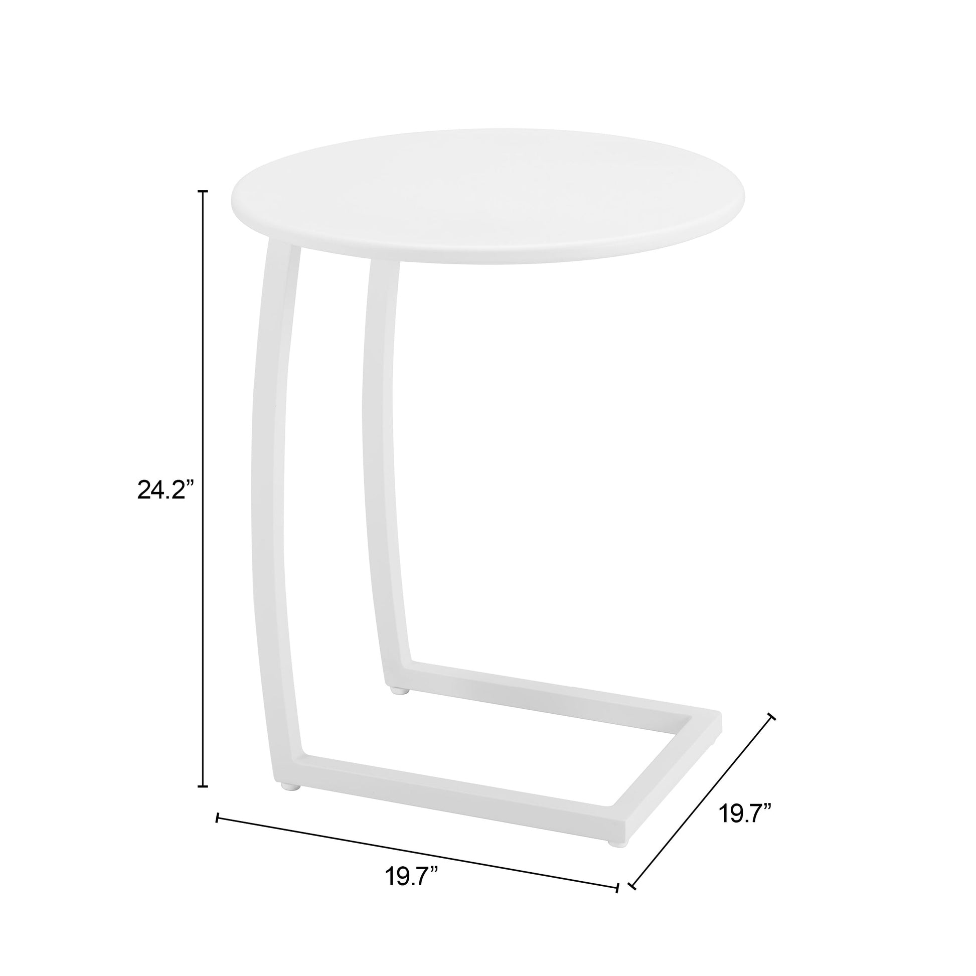Noga White Outdoor End Table - Ornate Home