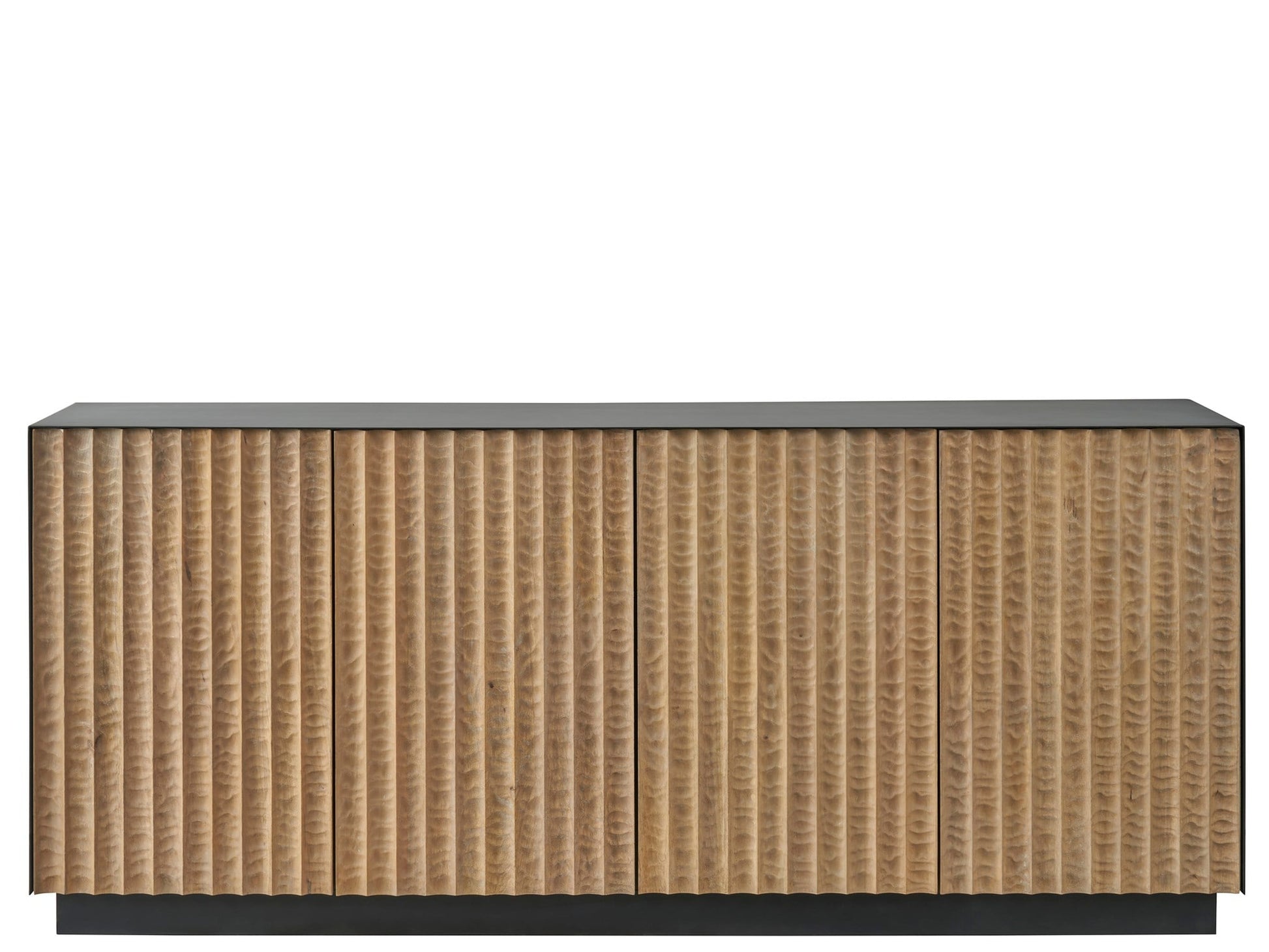 Noir Rubbed Iron/Brown Credenza - Ornate Home