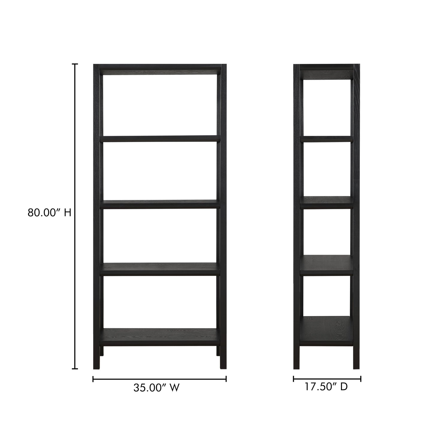 Nolan Black Bookcase - Ornate Home