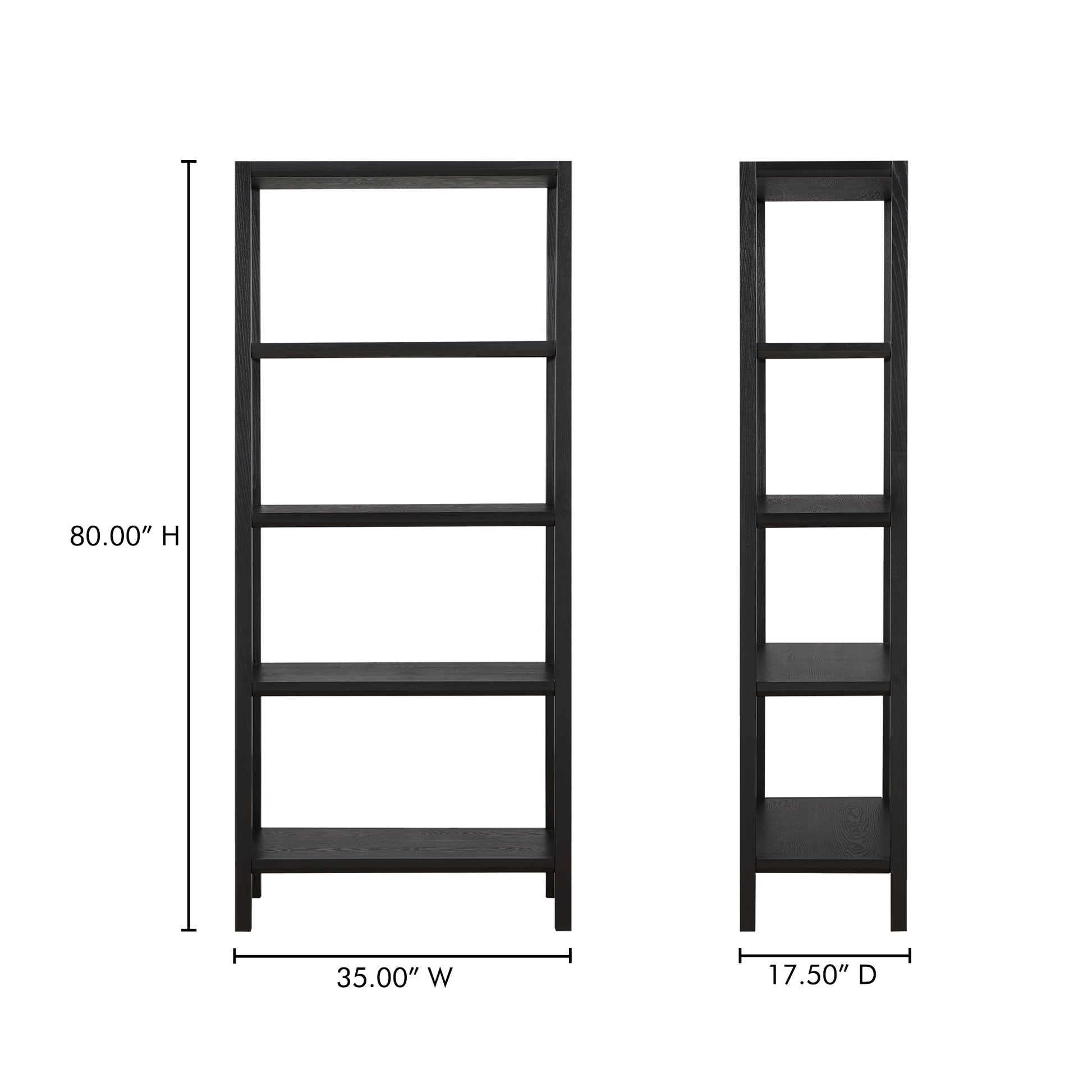Nolan Black Bookcase - Ornate Home