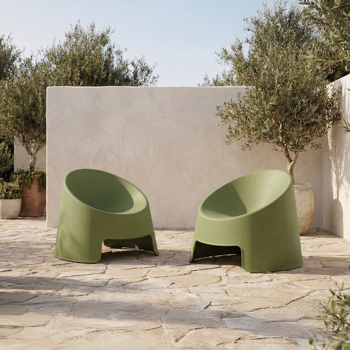 Nolla Green Outdoor Accent Chair (Set of 2) - Ornate Home