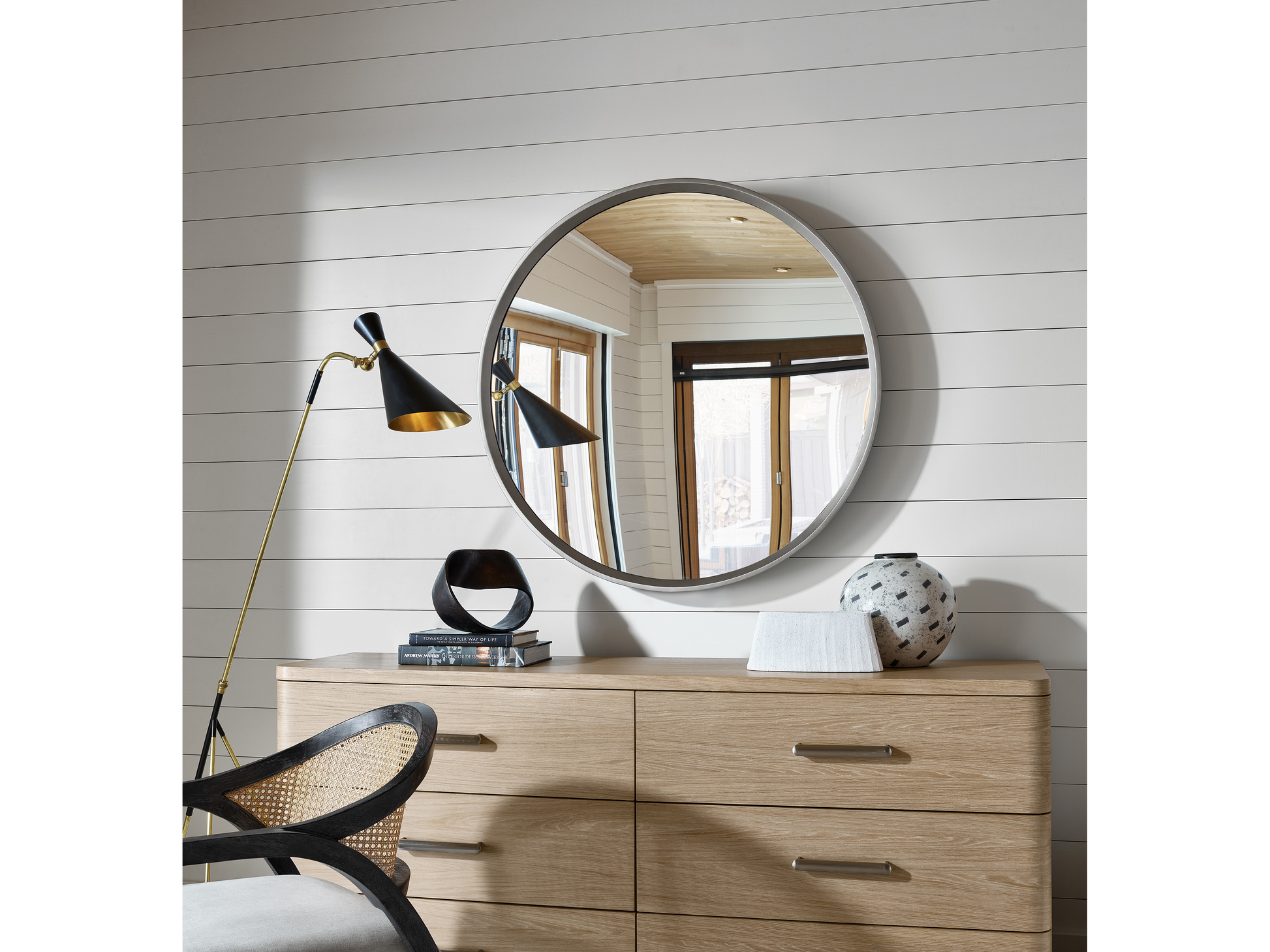 Nomad Champagne-Round Mirror - Ornate Home