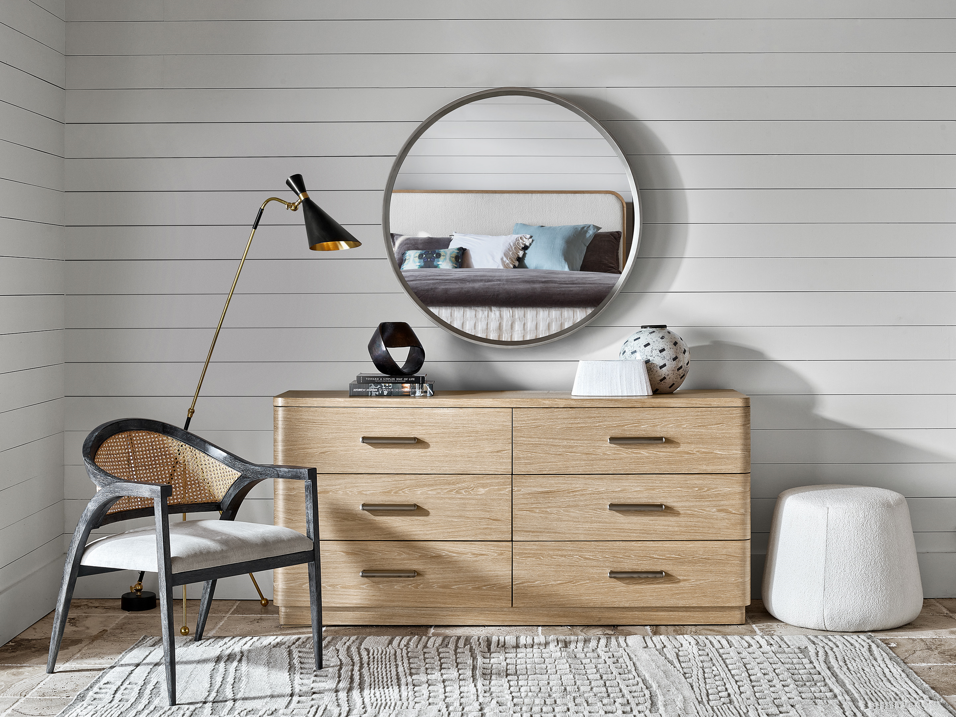 Nomad Champagne-Round Mirror - Ornate Home
