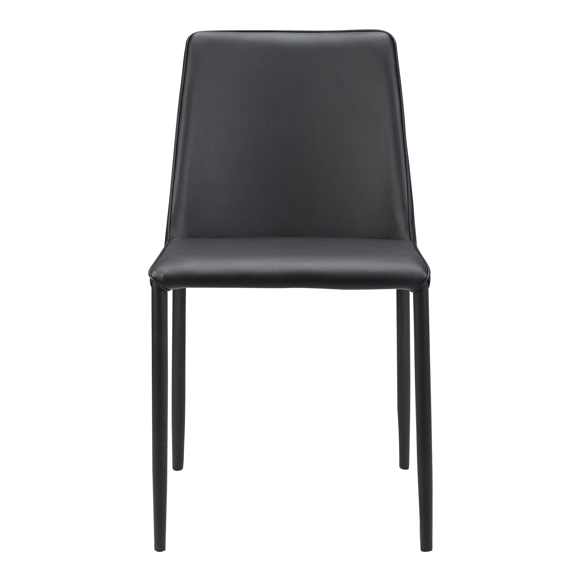 Nora Black Vegan Leather Dining Chair (Set of 2) - Ornate Home