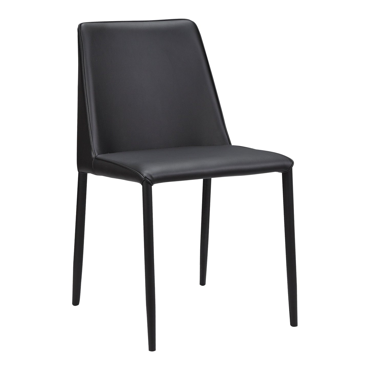 Nora Black Vegan Leather Dining Chair (Set of 2) - Ornate Home