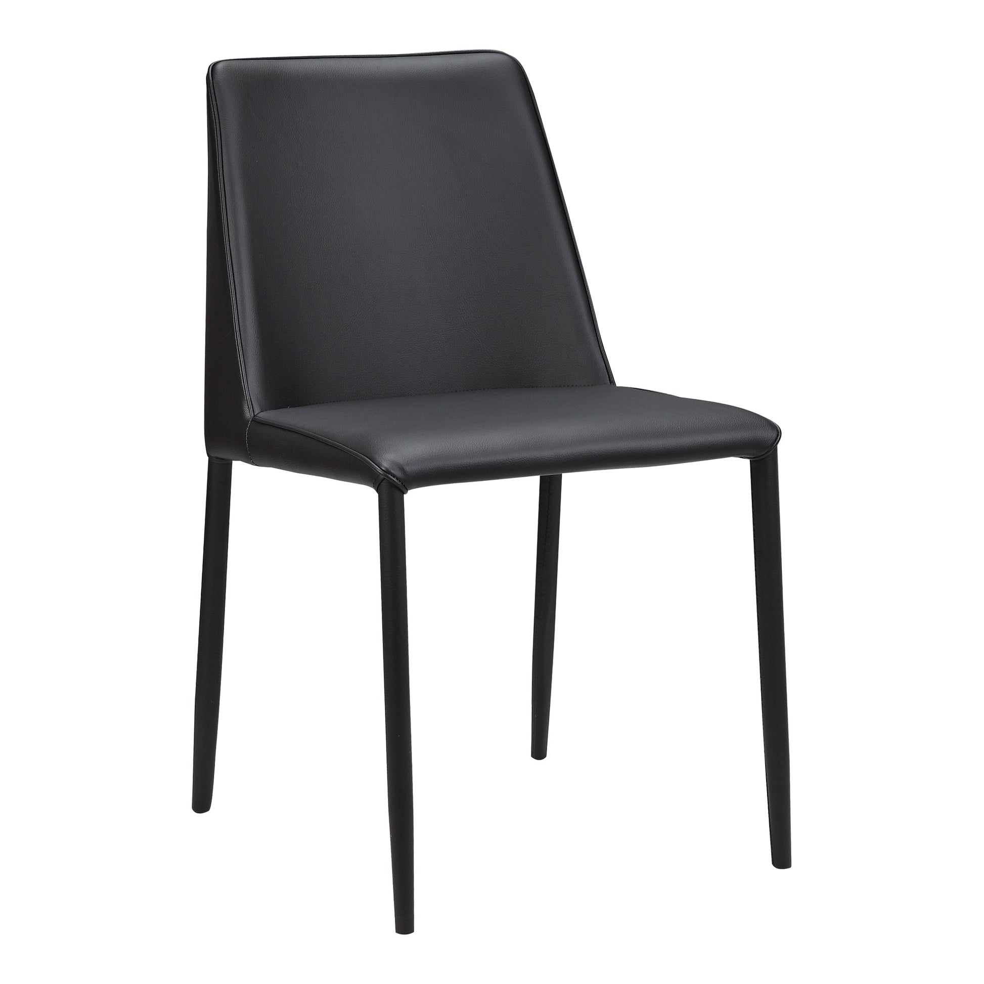 Nora Black Vegan Leather Dining Chair (Set of 2) - Ornate Home