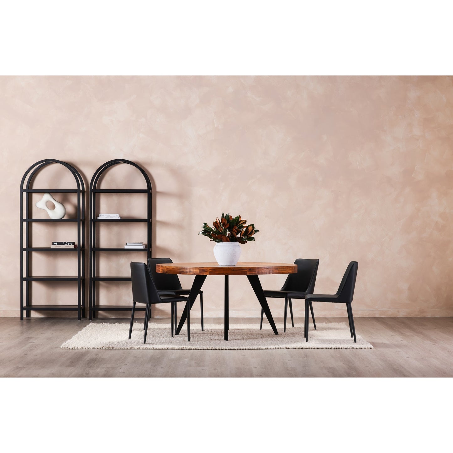 Nora Black Vegan Leather Dining Chair (Set of 2) - Ornate Home