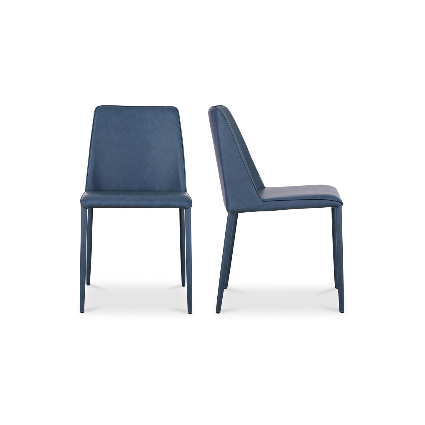 Nora Ocean Cavern Grey Vegan Leather Dining Chair (Set of 2) - Ornate Home
