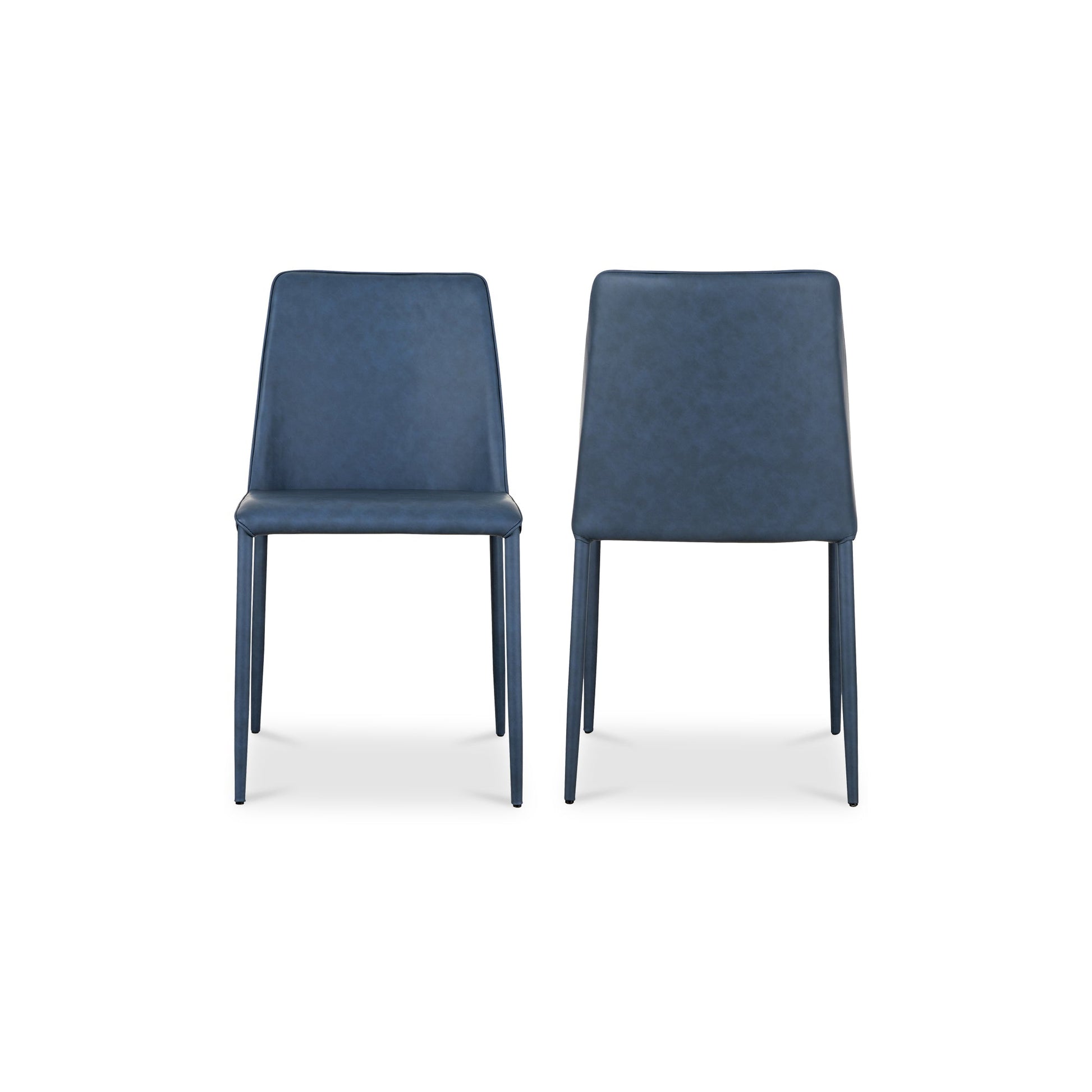 Nora Ocean Cavern Grey Vegan Leather Dining Chair (Set of 2) - Ornate Home