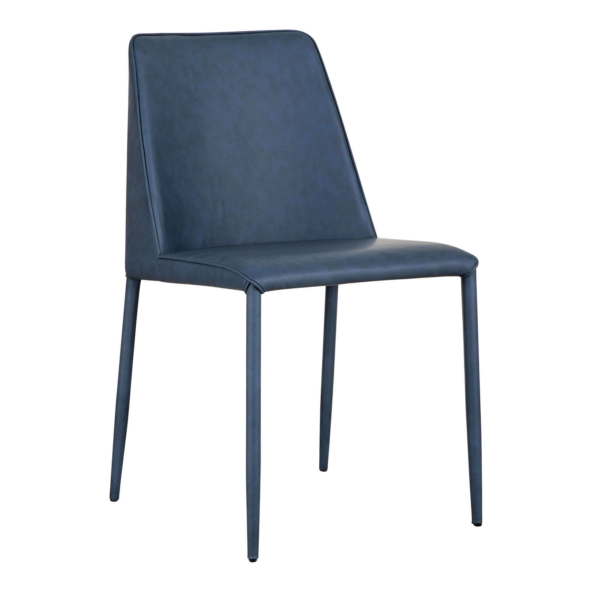 Nora Ocean Cavern Grey Vegan Leather Dining Chair (Set of 2) - Ornate Home