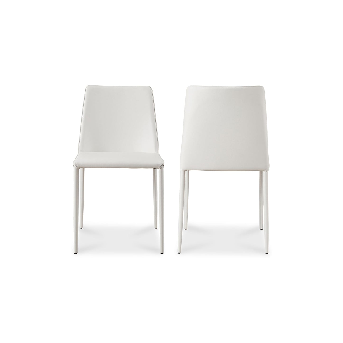 Nora White Vegan Leather Dining Chair (Set of 2) - Ornate Home