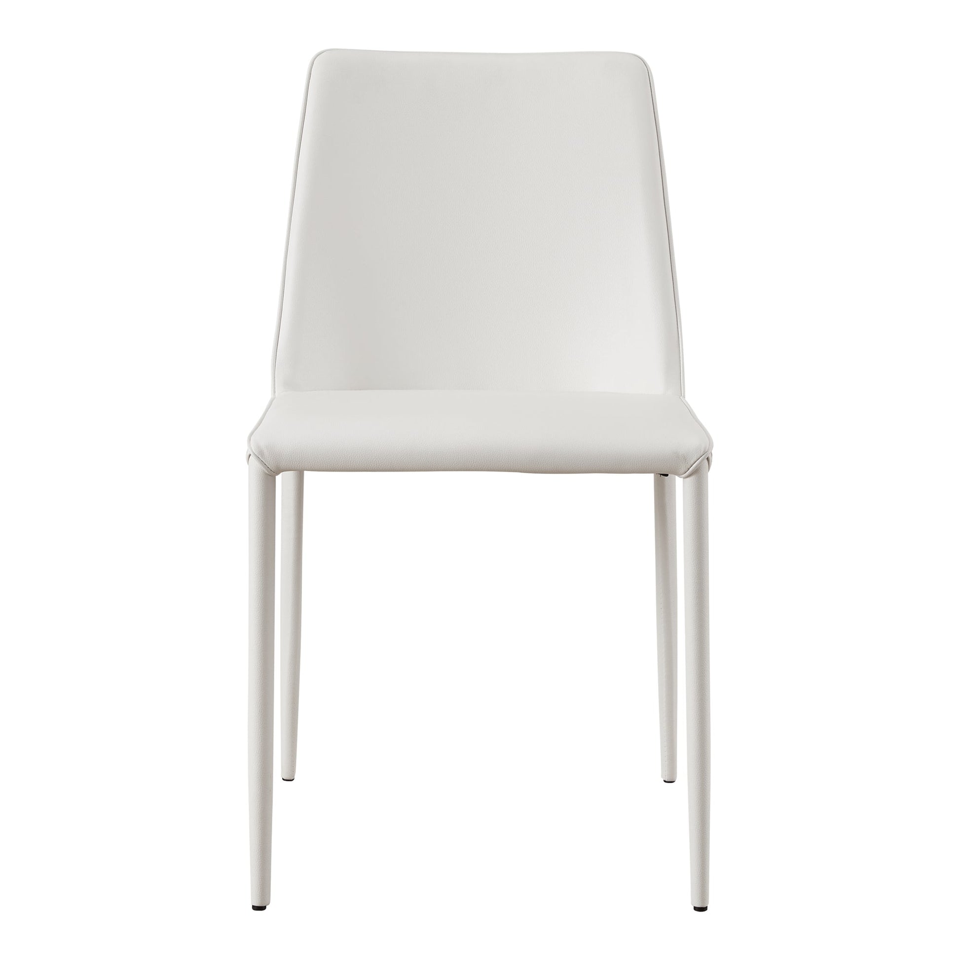 Nora White Vegan Leather Dining Chair (Set of 2) - Ornate Home