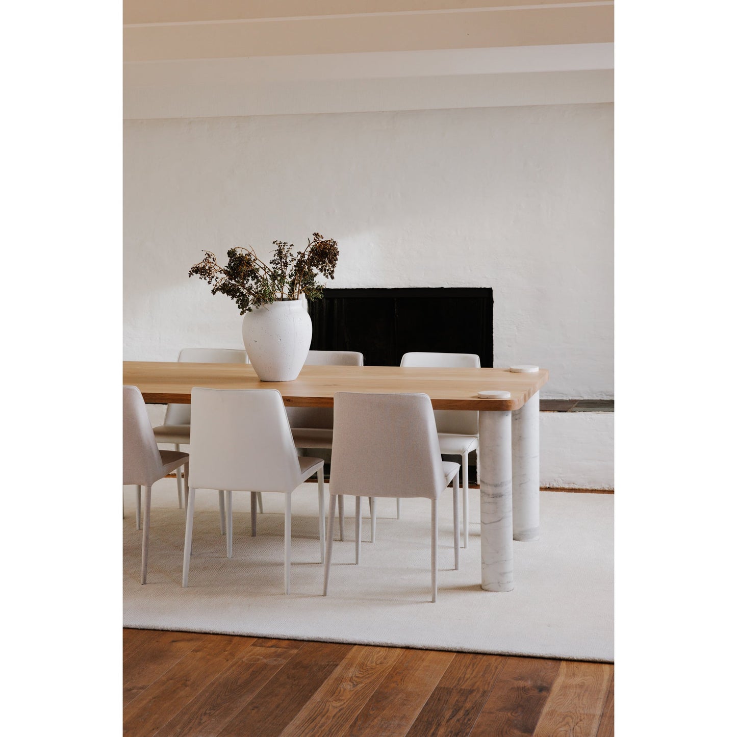 Nora White Vegan Leather Dining Chair (Set of 2) - Ornate Home