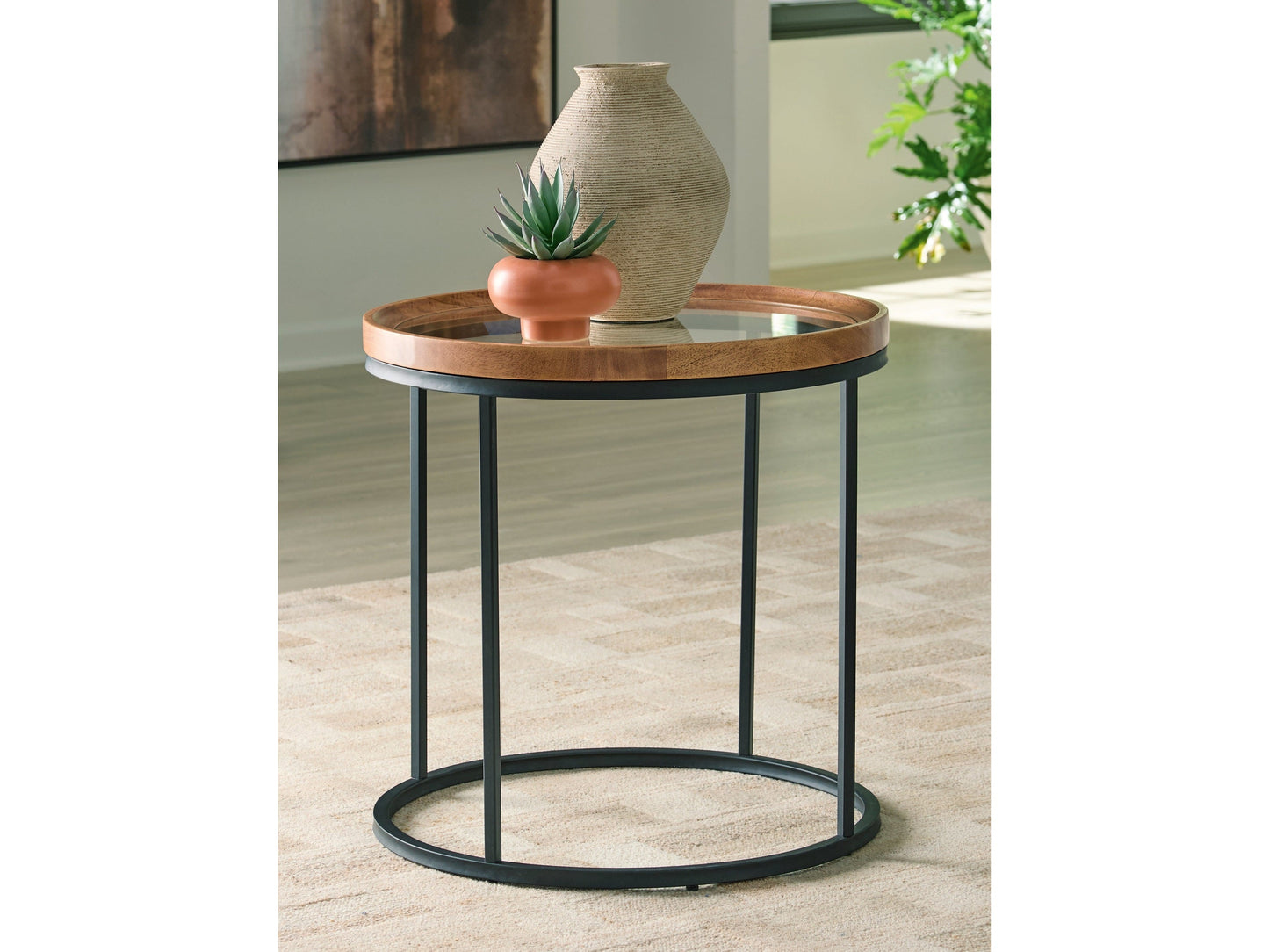 Noraluna Medium Brown End Table- Viva Furn