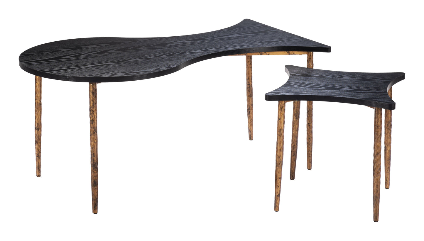Norden Black & Bronze Coffee Table Set (2-Piece) - Ornate Home
