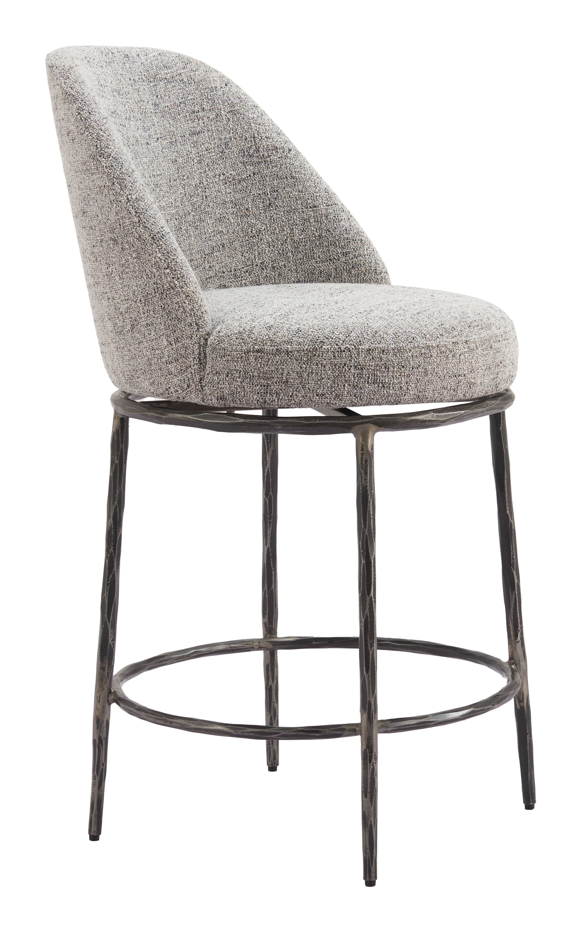 Nordhavn Gray Swivel Counter Stool - Ornate Home